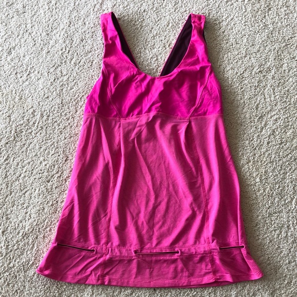Lululemon Hustle & Bustle Yoga/Run Raspberry top Size 6 - Picture 4 of 16